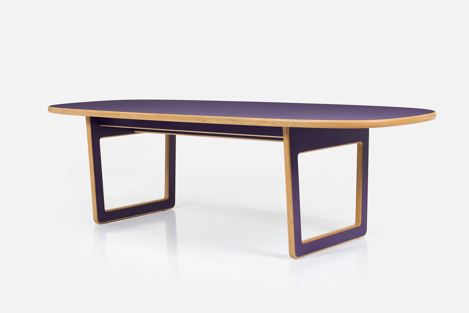 Liam Montano, Dining Table: LIAM MONTANO Dining table, 21st century Painted stack-laminated wood. Studio-made in Los Angeles. 28" H x 100" W x 39.5" D 