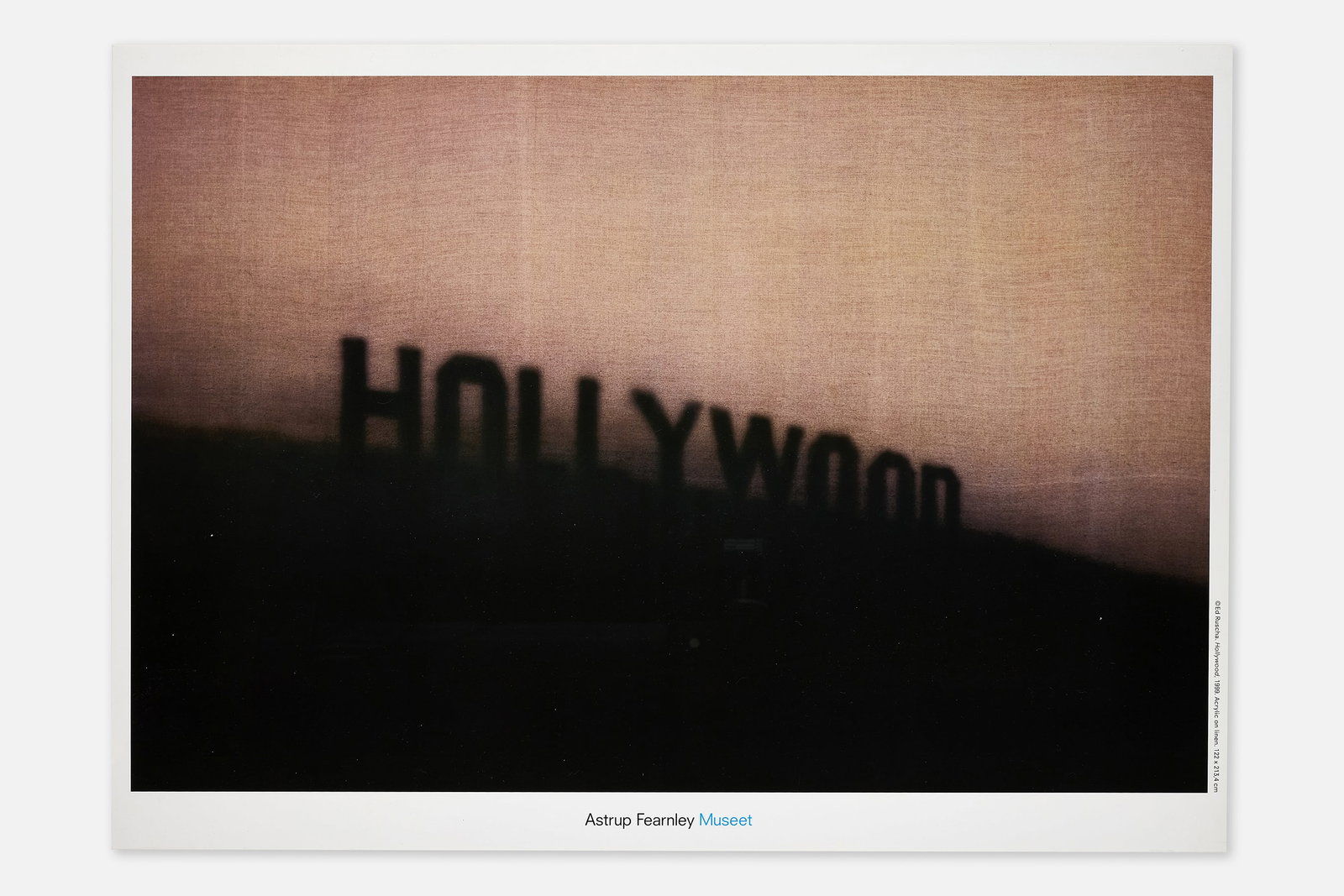 Ed Ruscha, 'Hollywood' Poster: ED RUSCHA 'Hollywood' poster, 21st century Offset lithograph printed in colors. Published for the Astrup Fearnley museum, Oslo. 27.5" H x 19.75" W 