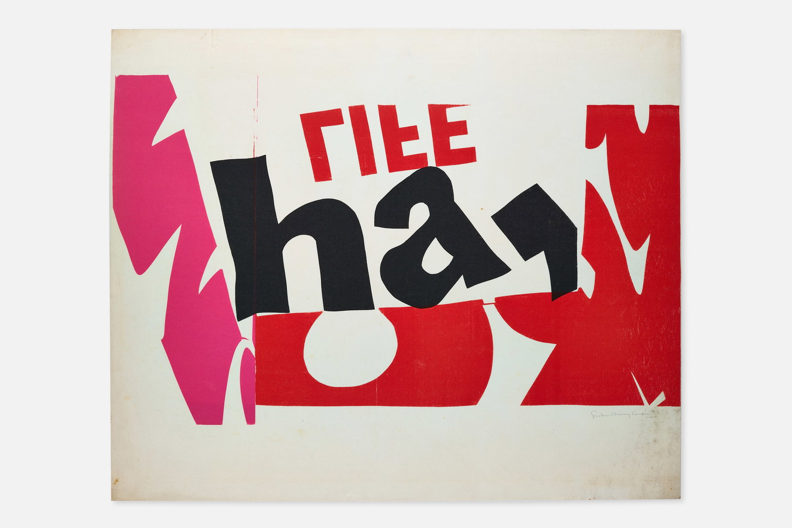 Corita Kent (Sister Mary Corita), 'ha': CORITA KENT (SISTER MARY CORITA) 'ha', 1966 Serigraph. Signed at lower right "Sister Mary Corita". Kent archive number 66-05. Sheet: 30" H x 36" W 