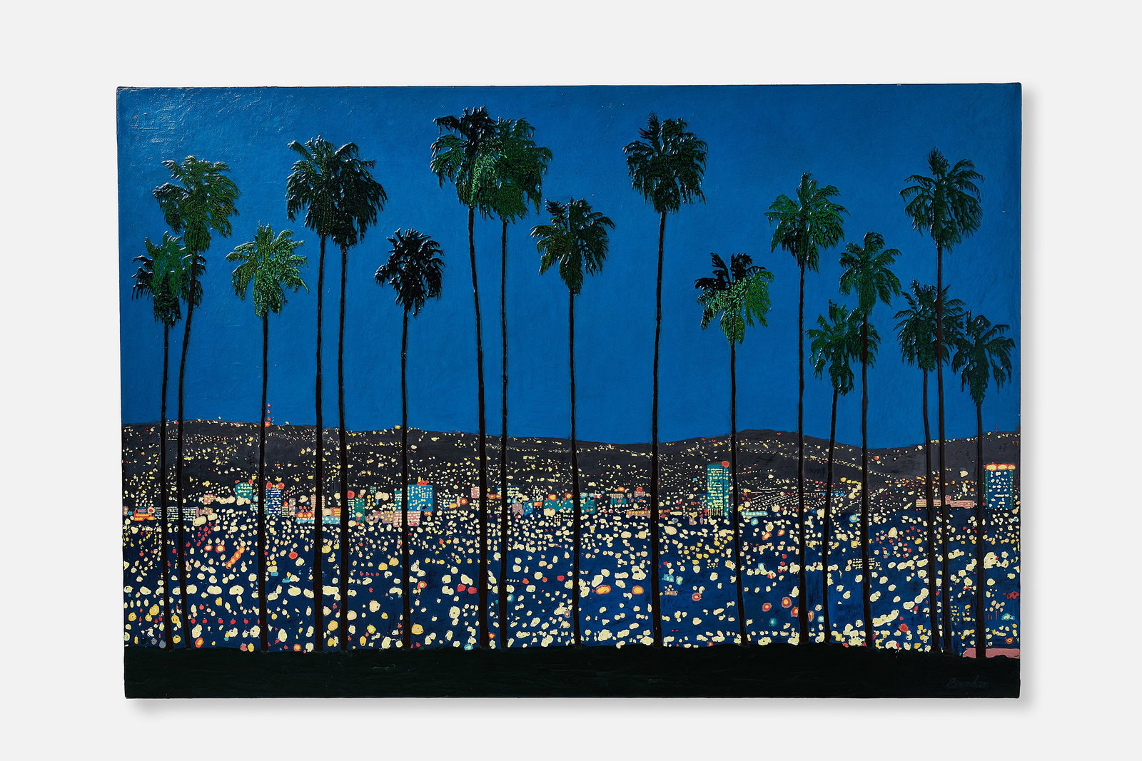 Tom Bacher, 'Hollywood Hills II' Painting: TOM BACHER 'Hollywood Hills II', 1993 Acrylic on canvas. Signed to bottom right corner "Bacher"; verso with Nemiroff-Deutsch Fine Art gallery label. 45" H x 66"W