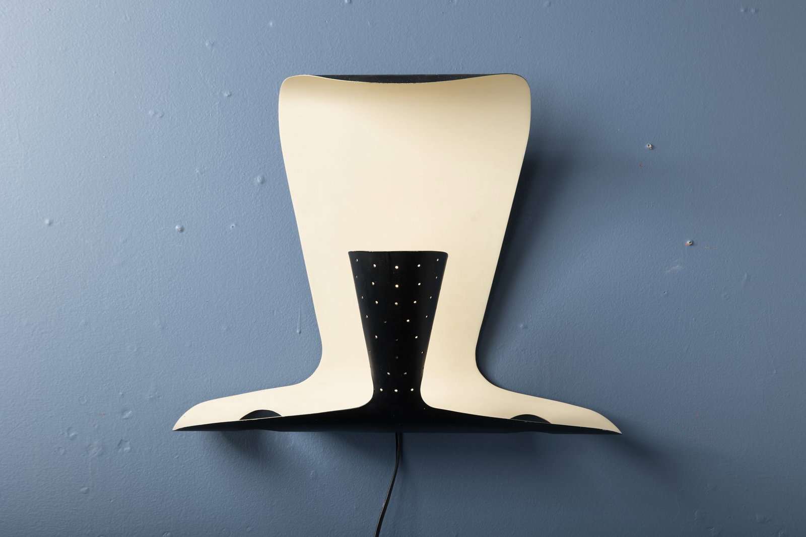 Jacques Biny, Wall Sconce: JACQUES BINY Wall sconce, 1950s Painted aluminum. Produced by Luminalite, France. 15.5" H x 19.5" W x 7" D