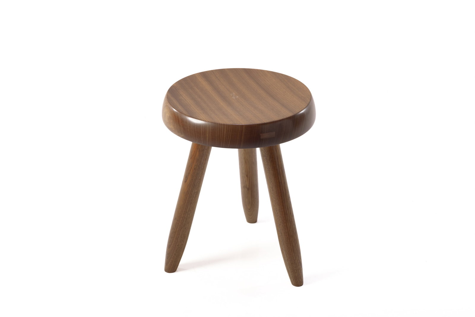 Charlotte Perriand Style, 'Berger' Stool: CHARLOTTE PERRIAND STYLE 'Berger' stool, 21st century Mahogany. 16" H x 13" Diameter