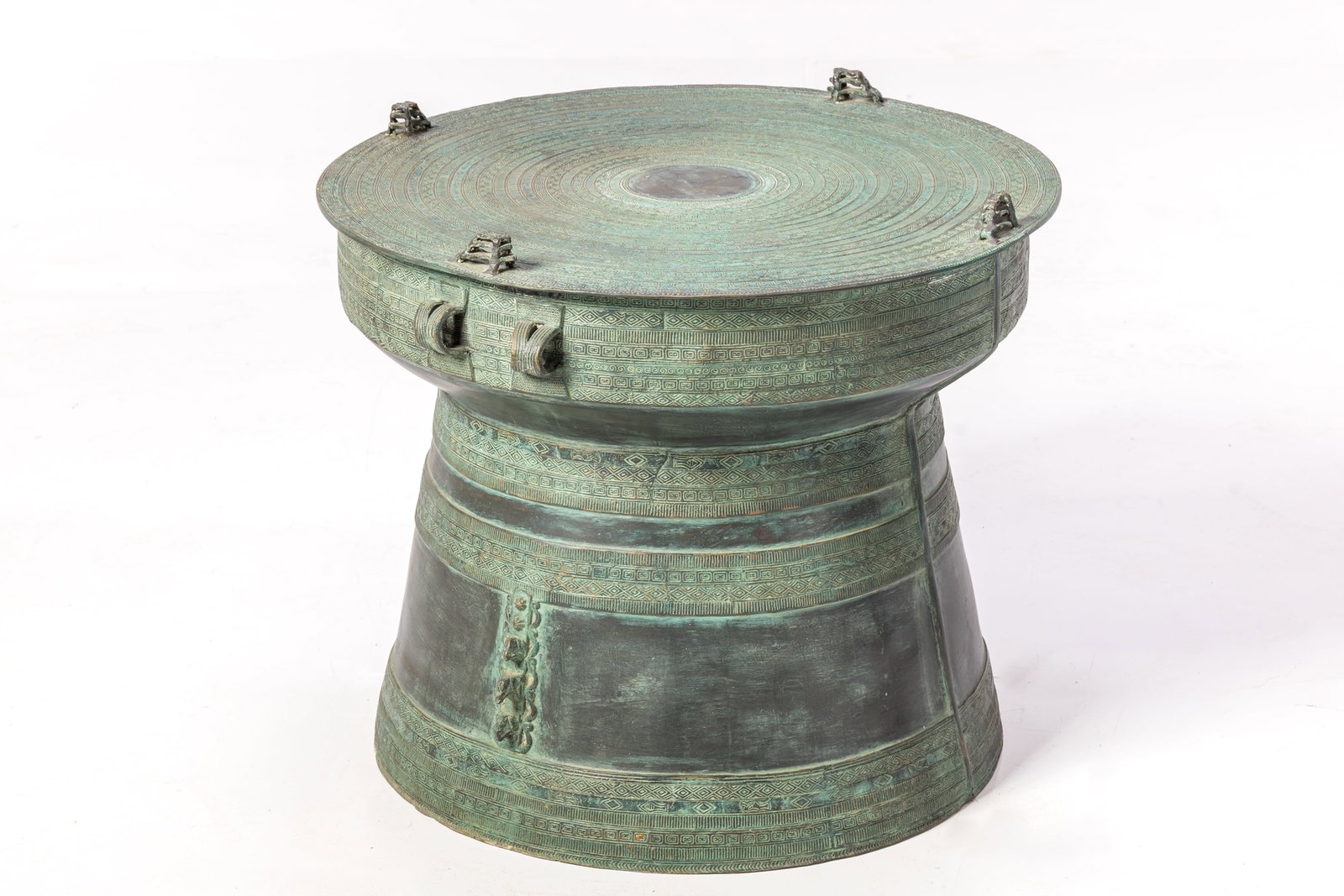 Southeast Asian, Rain Drum: SOUTHEAST ASIAN Rain drum Bronze. 20" H x 24" Diameter