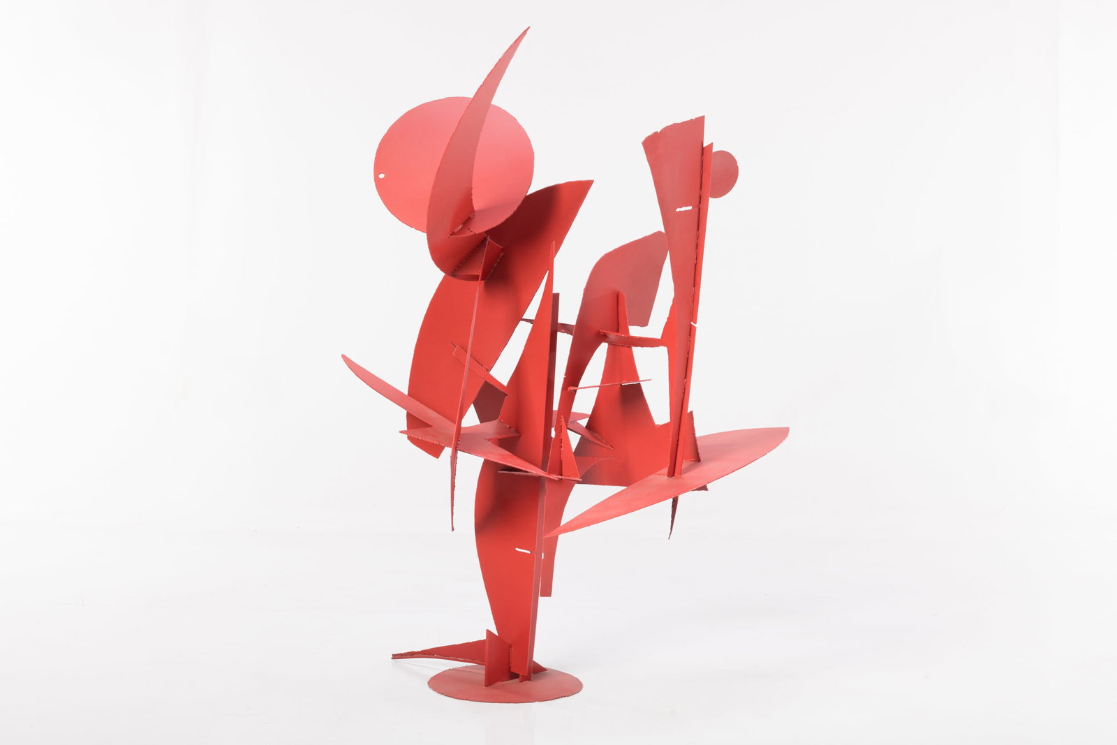 Paul Kasper, Floor Sculpture: PAUL KASPER Large floor sculpture, 1960s Painted steel. 65" H x 42" W x 24" D