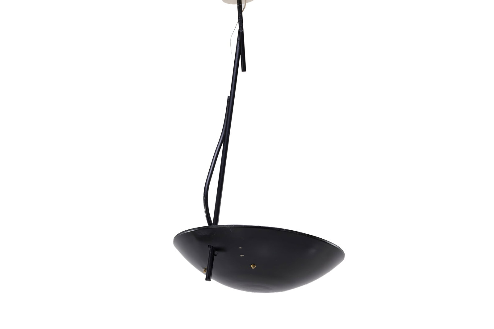 Stilnovo, Ceiling Lamp: STILNOVO Ceiling lamp, 1960s Brass, enameled metal. Produced by Stilnovo, Italy. 36" H x 20" Diameter