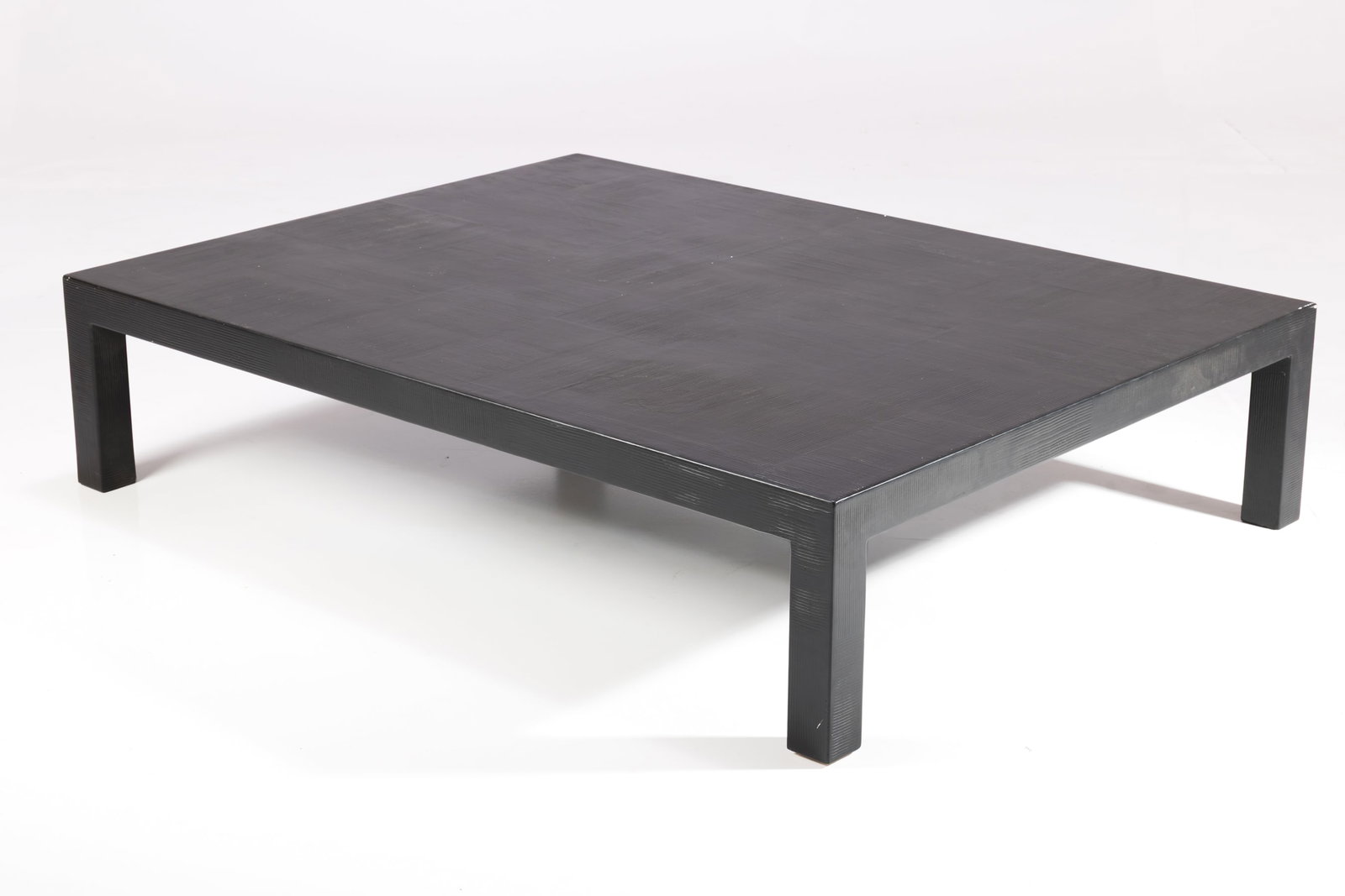 Italian, Coffee Table: ITALIAN Coffee table, 2005 Painted raked plaster over wood. Underside with two wax labels, one is illegible and the other reads "ITALY 2005". 14" H x 63" W x 47" D