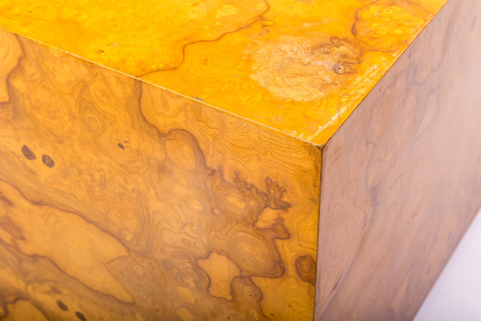 Modern, Burlwood Cube Table - 4