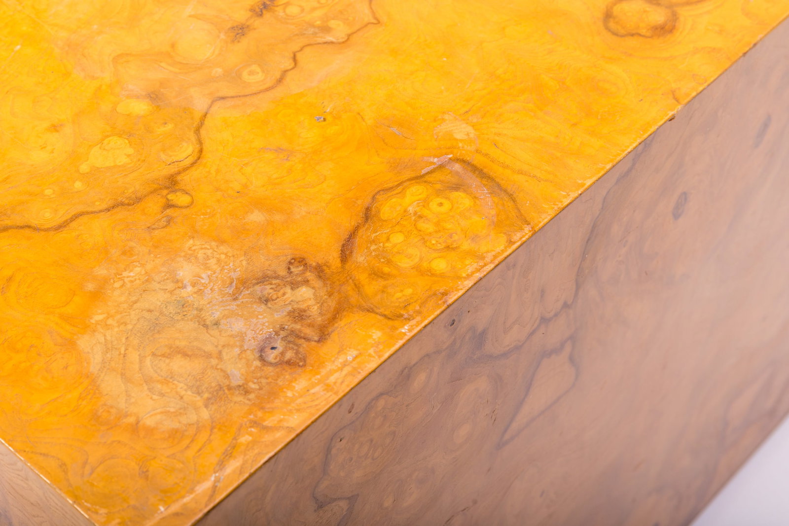 Modern, Burlwood Cube Table - 5