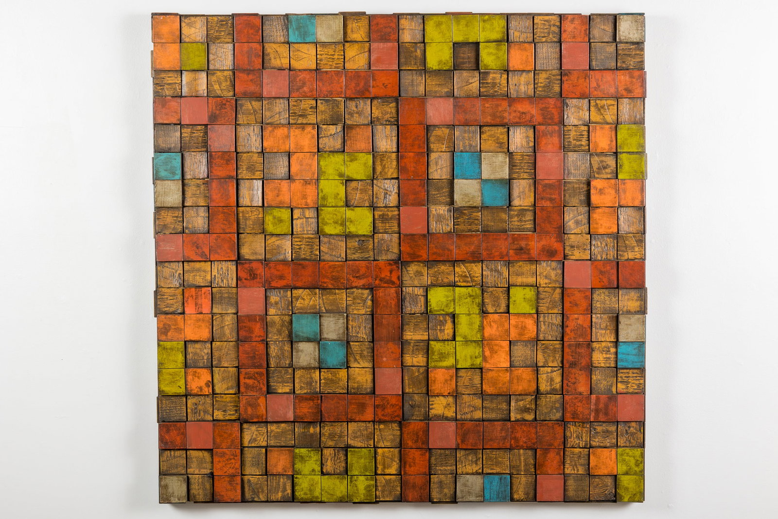 Mexican, Wall Sculpture: MEXICAN Wall sculpure, 1990s Carved and painted wood. 45.5" H x 45.5" W