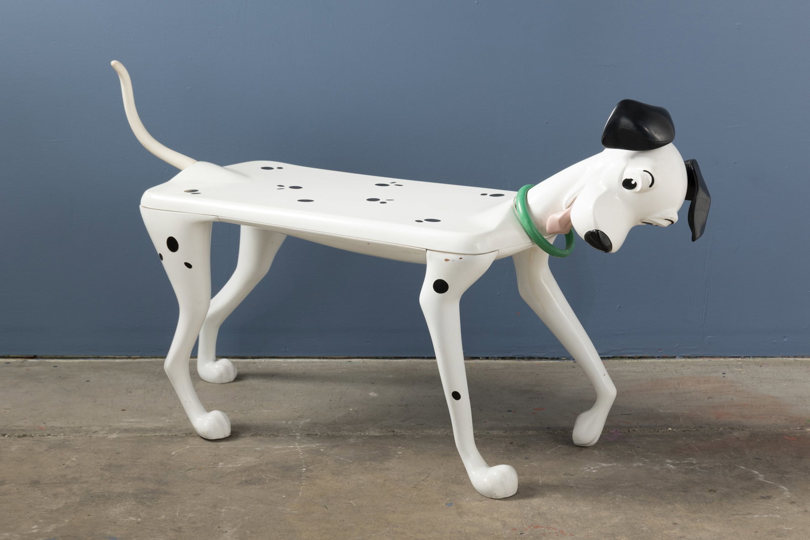 Pierre Colleu, 'Pongo' Bench: PIERRE COLLEU 'Pongo' dalmation bench, 1980s Plasic, resin. Produced by Starform, France for Disney. 28" H x 45" W x 19" D