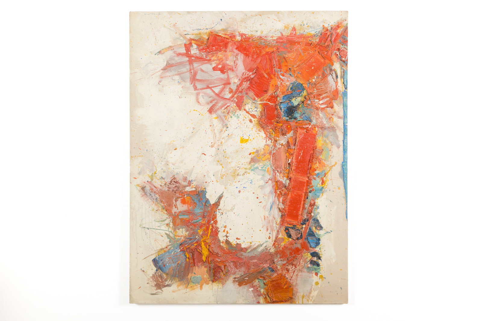 John Levee, 'November V' Abstract Painting: JOHN LEVEE Abstract painting, 1960 Oil, canvas. Signed upper left "Levee 60" and signed and titled verso "Levee November V 1960". 51" H x 38" W