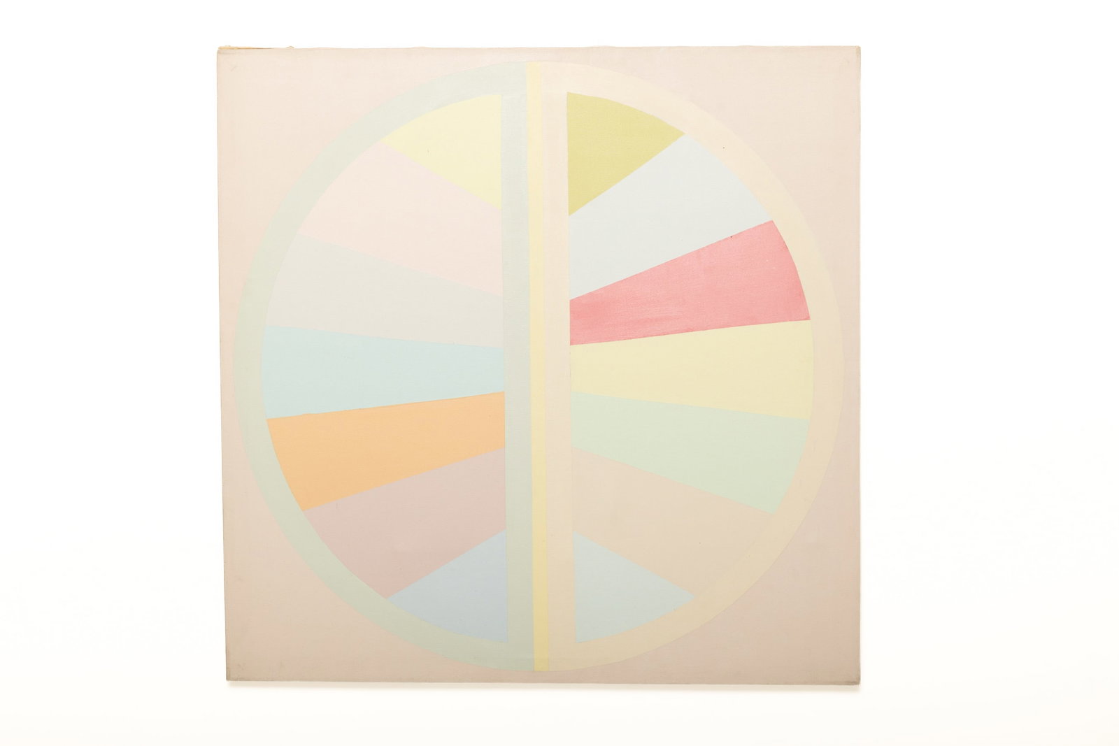 Hard Edge, Abstract Painting: HARD EDGE Geometric abstract painting, 1980 Acrylic, canvas. Signed 'Stein' and dated on the back. 36" H x 36" W