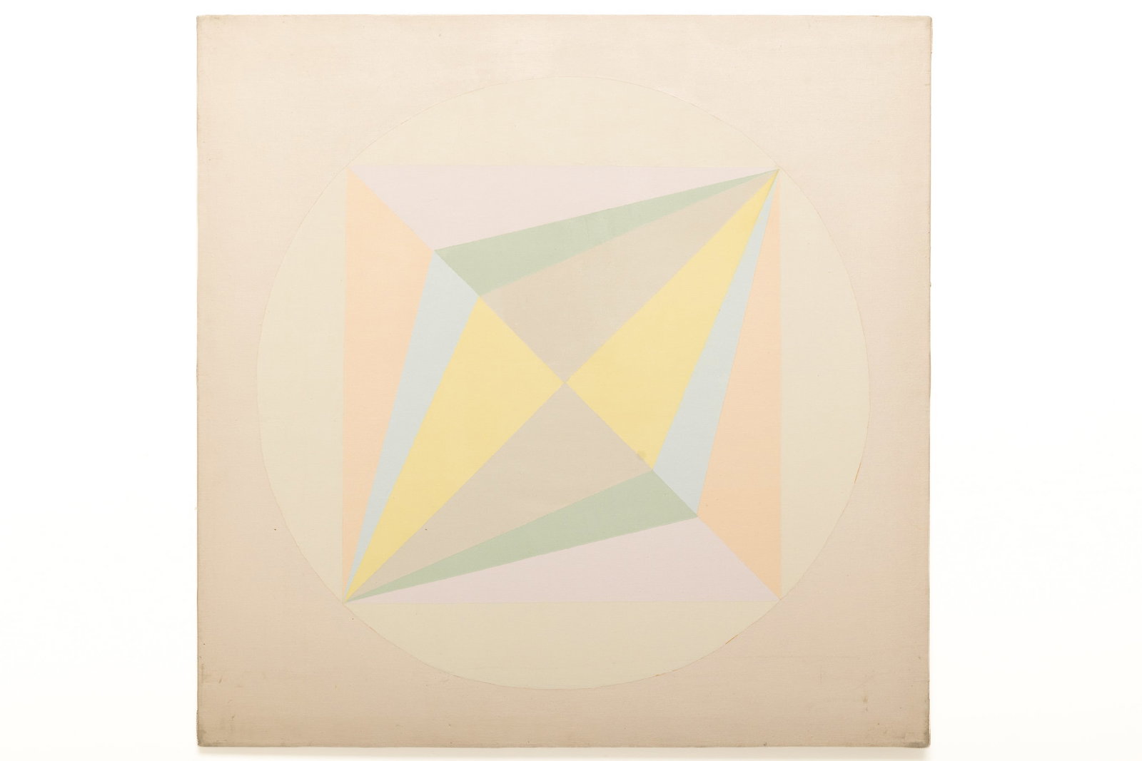 Hard Edge, Abstract Painting: HARD EDGE Geometric abstract painting, 1980 Acrylic, canvas. Unsigned. 36" H x 36" W