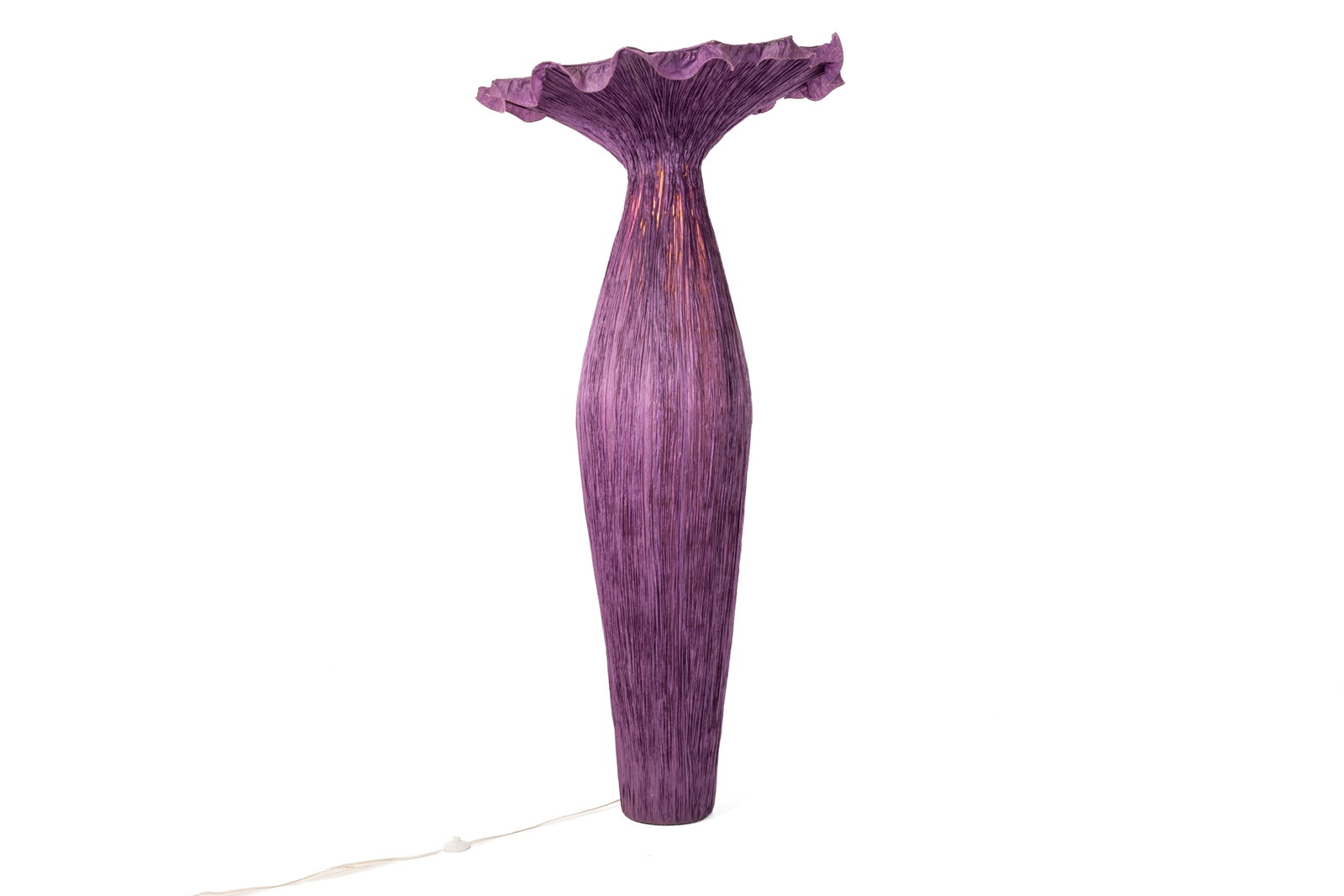 Ayala Serfaty, 'Mornng Glory' Floor Lamp: AYALA SERFATY 'Morning Glory' floor lamp, 2000s Silk over metal frame. Produced by Aqua Creations, Israel. 80" H x 42" Diameter