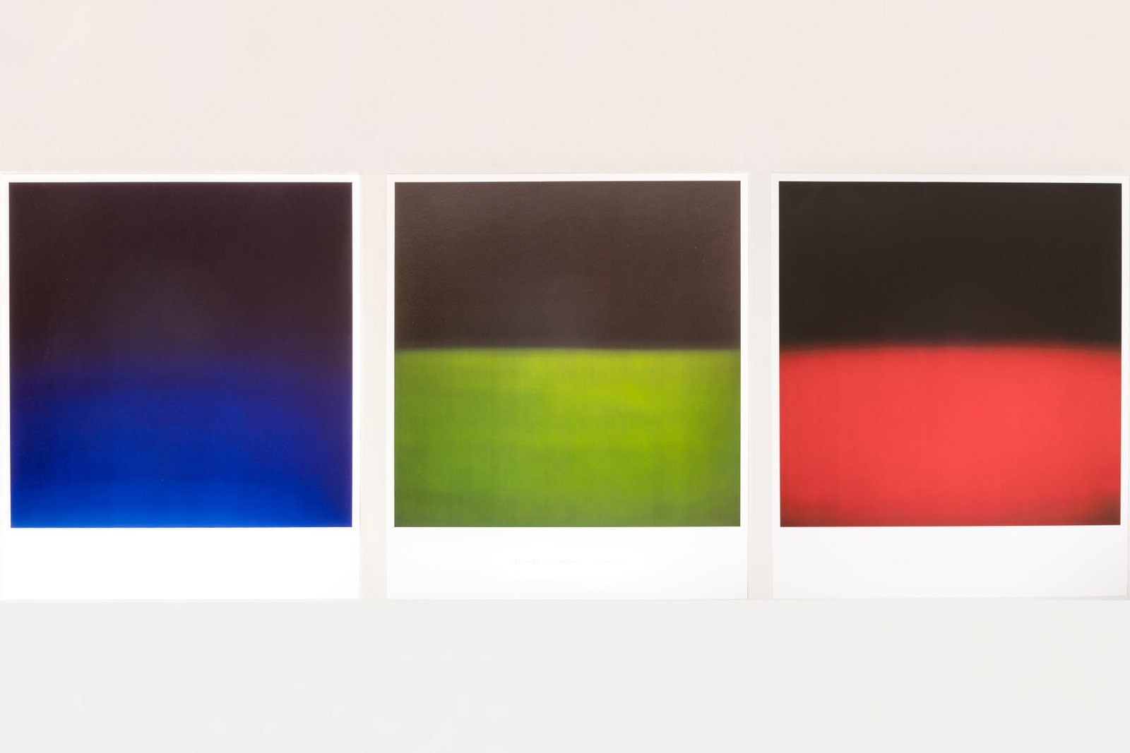After Hiroshi Sugimoto, 'Opticks' (3): AFTER HIROSHI SUGIMOTO Set of three 'Opticks 008, 020, and 036', 2018 Offset lithograph in colors. Printed to lower center 'Hiroshi Sugimoto Opticks'. Printed to lower right