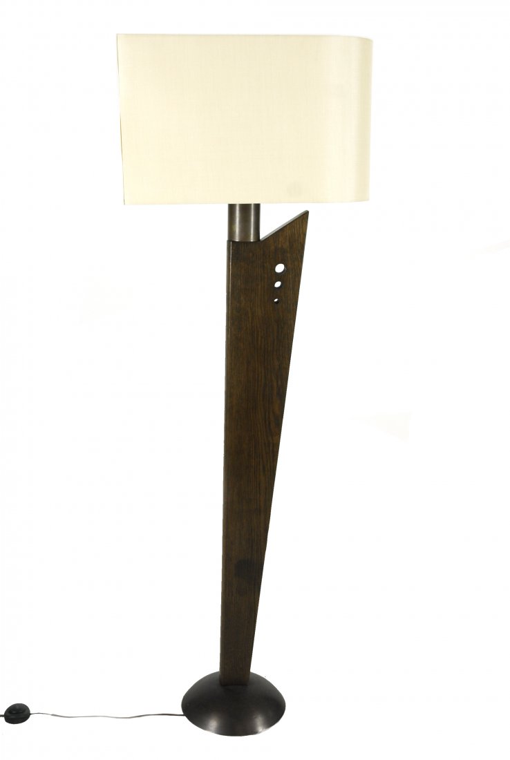 Wooden floor lamp in the style of Russel Wright (1 of 1)