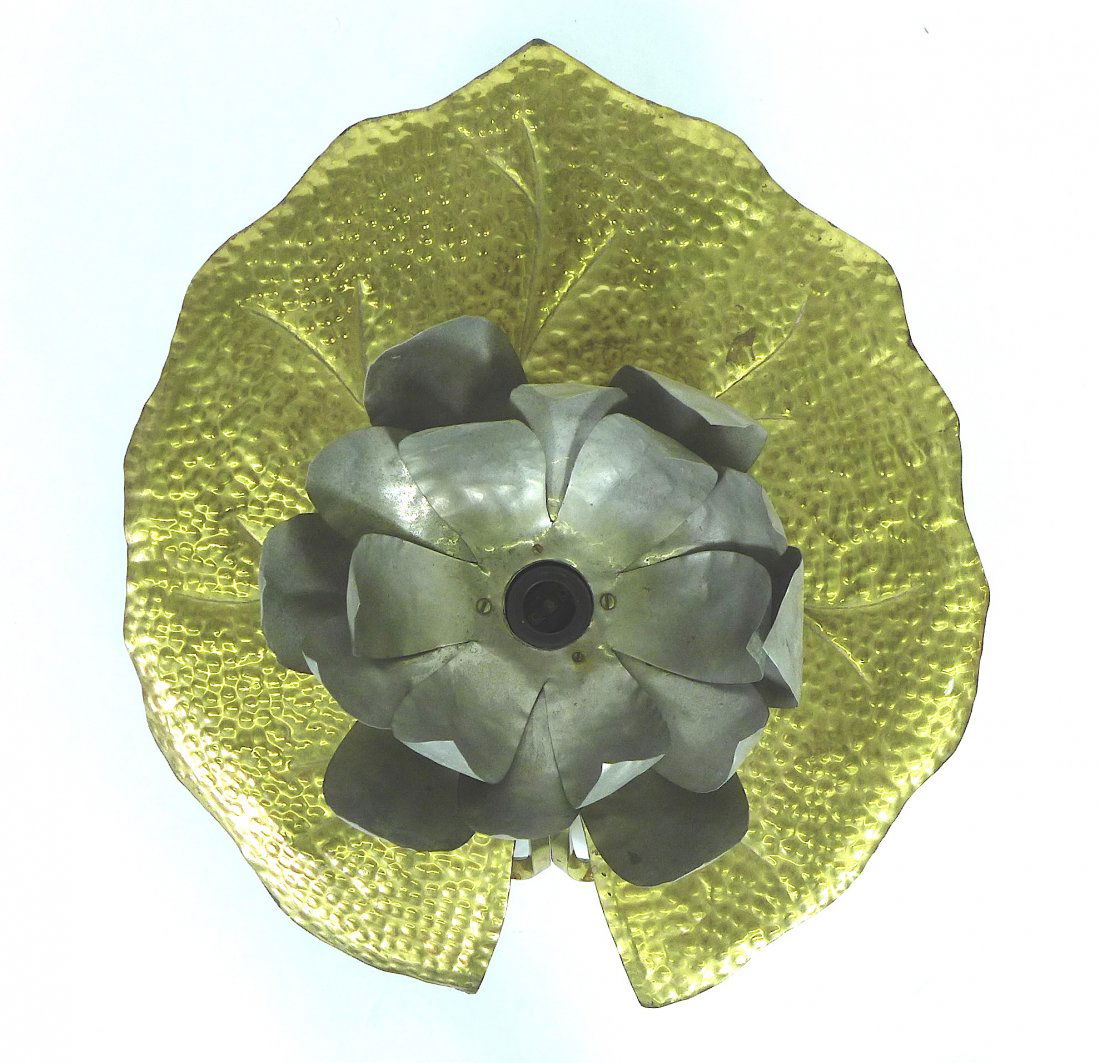 Tommaso Barbi brass lily pad sconce (1 of 1)