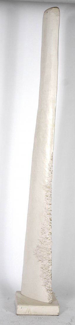 Tall abstract wood floor sculpture (1 of 1)