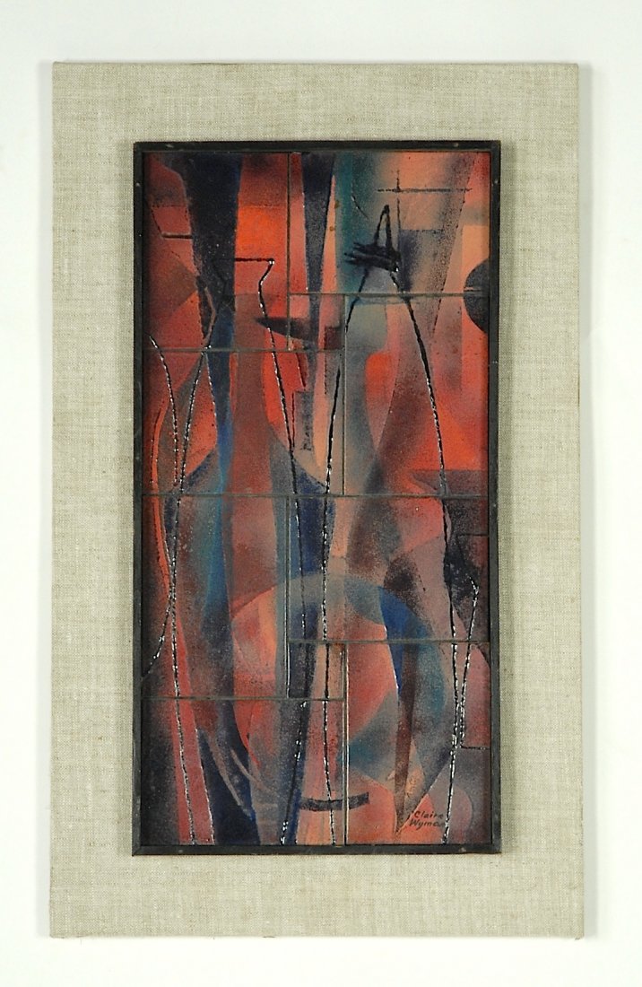Claire Wyman abstract ceramic tile plaque (1 of 1)