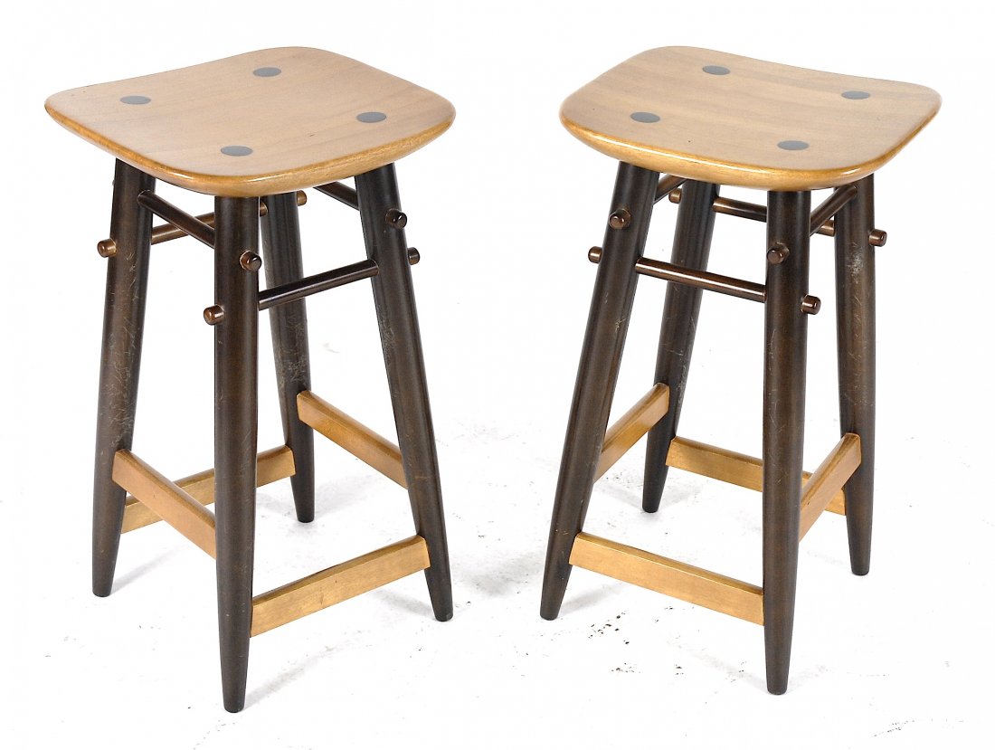 Sergio Rodrigues "Nine" barstools (pair) (1 of 1)
