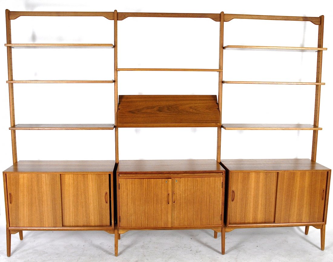 Danish teak 3 section shelving unit (1 of 1)