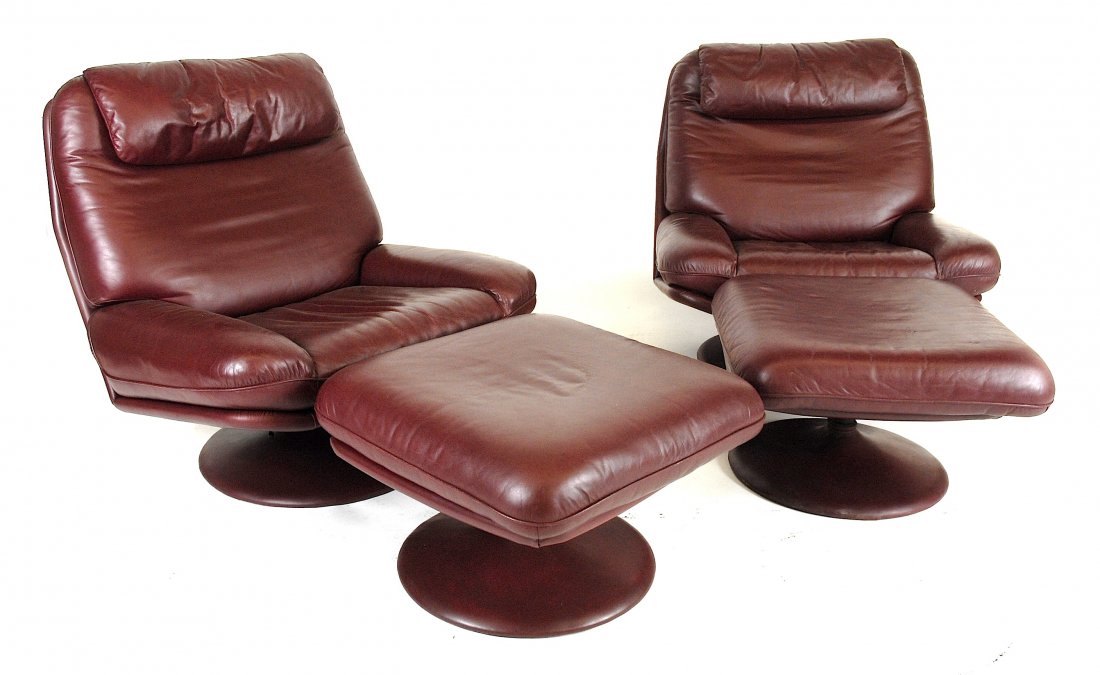 DeSede leather chair and ottoman (1 of 1)