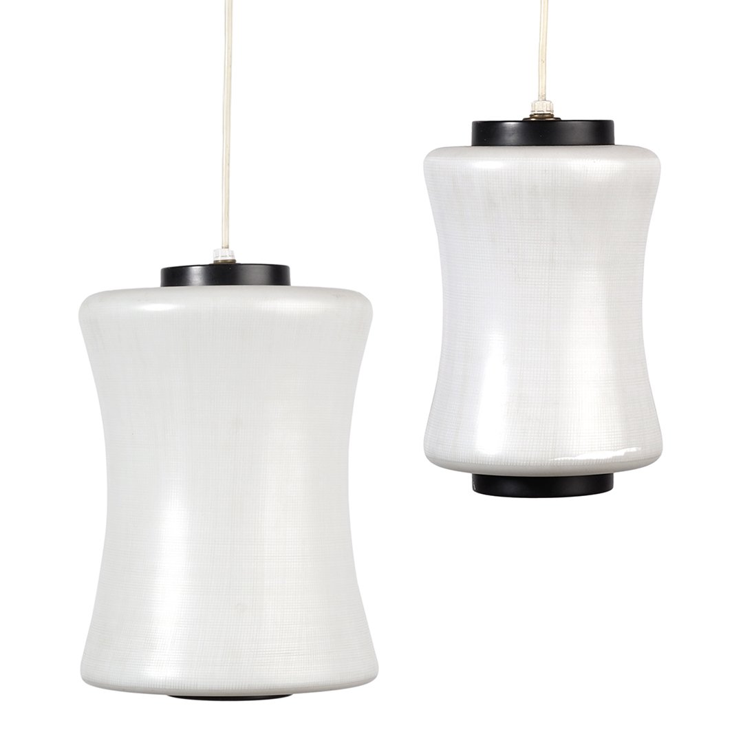 Lightolier glass pendant lamps (2) (1 of 3)