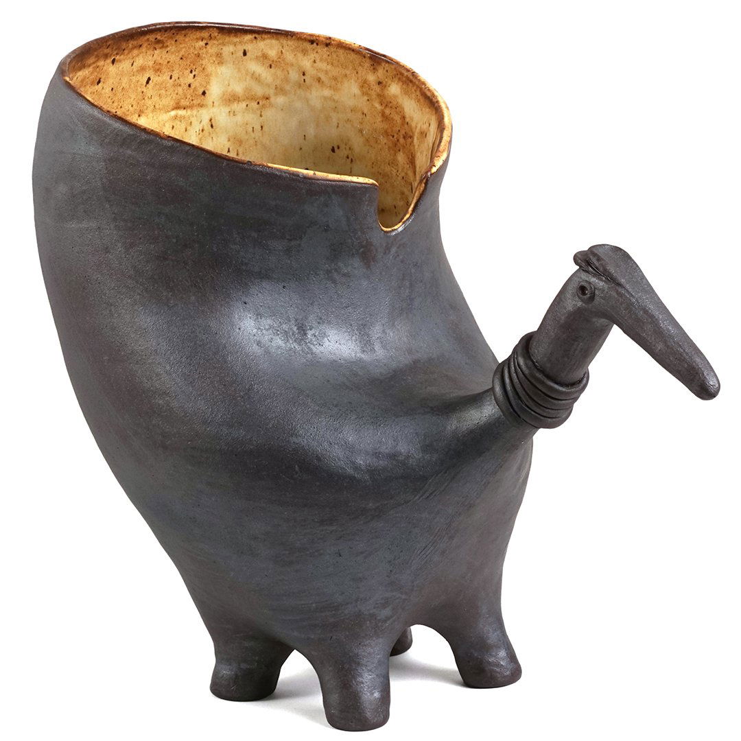 Glazed Stoneware animal form vase (1 of 2)