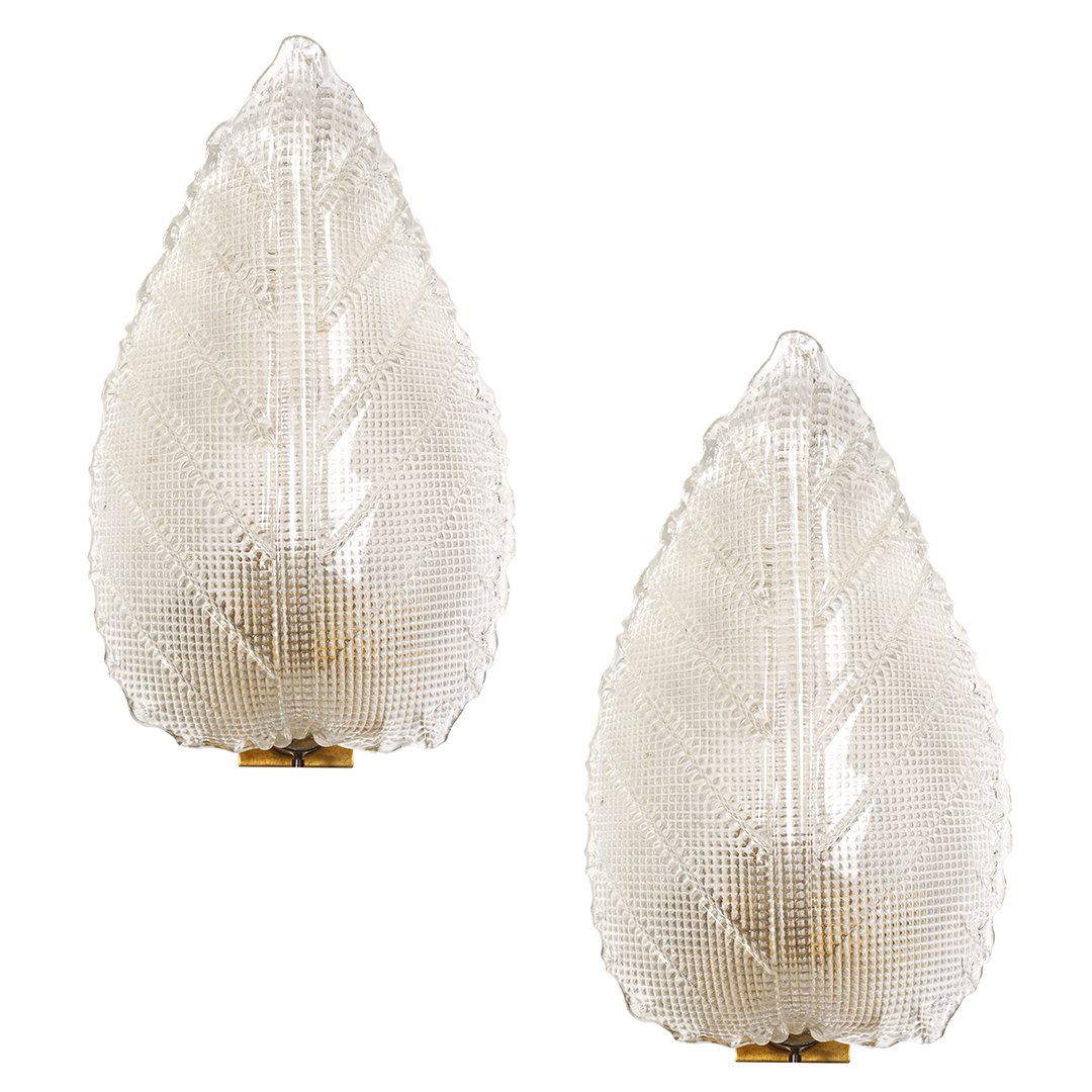 Murano glass leaf sconces (2) (1 of 2)