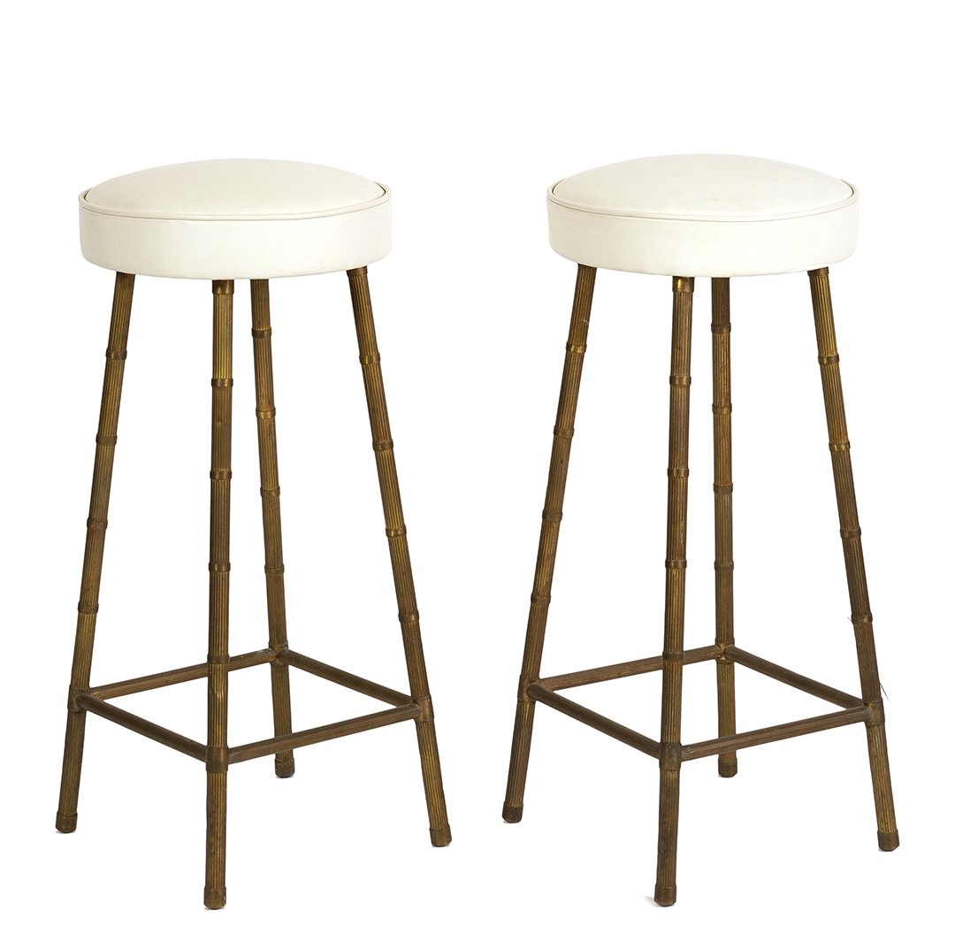 1940's Brass and leather bar stools (2) (1 of 4)