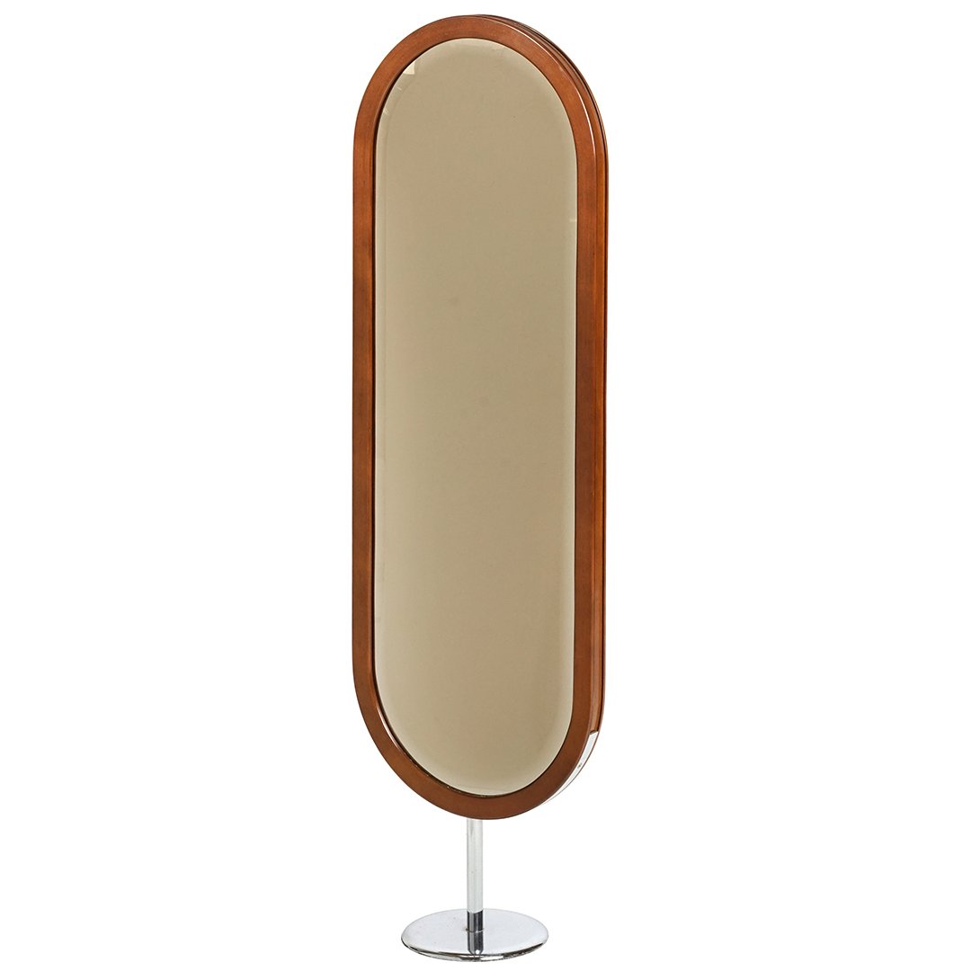 Walnut and chrome table mirror (1 of 3)