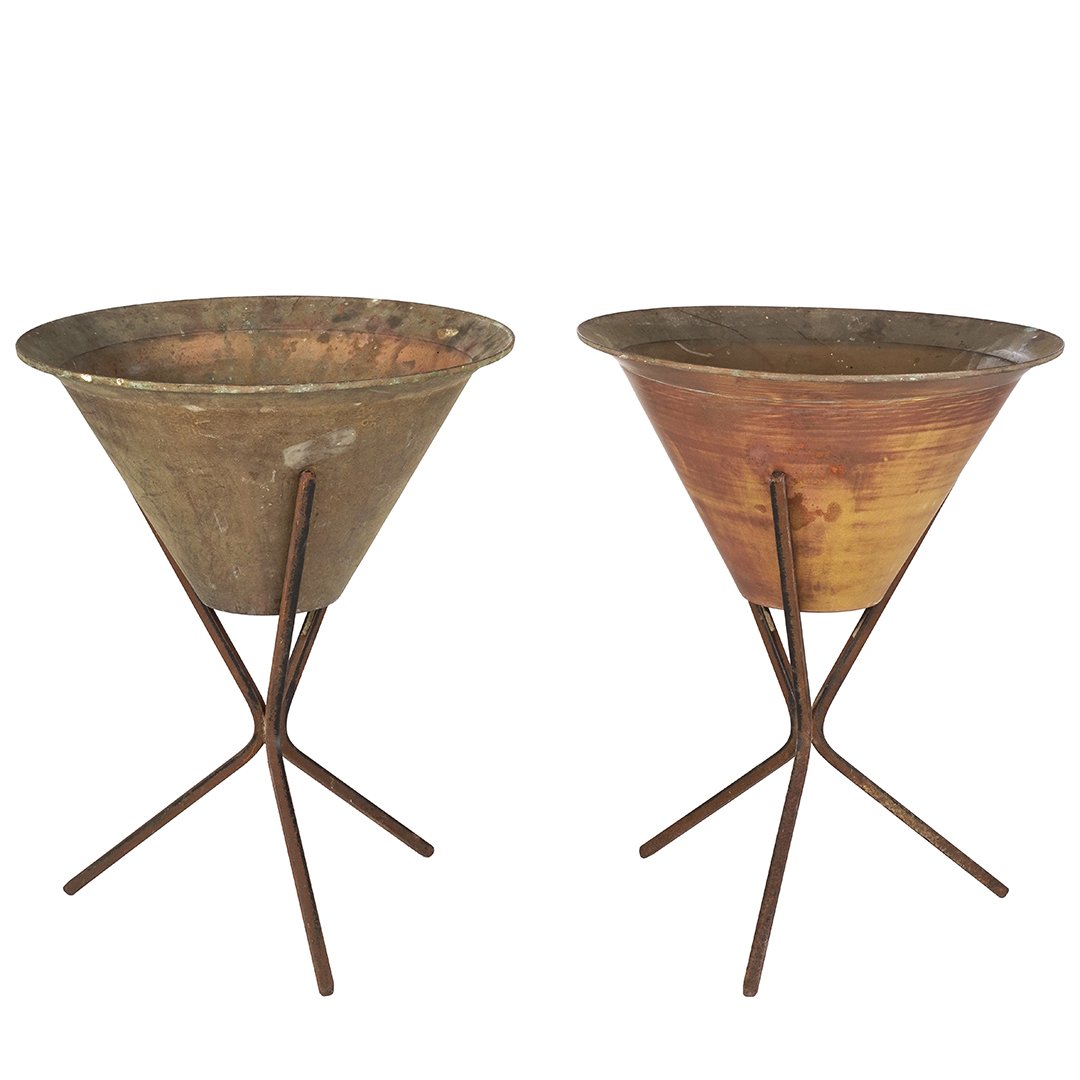 Brass planters in the manner of Paul McCobb. (2) (1 of 3)