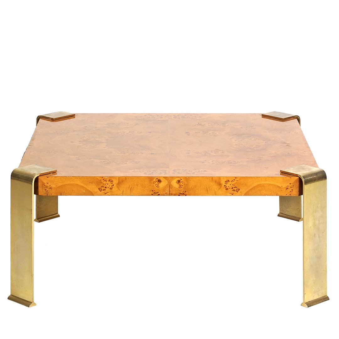 Olive burl and brass coffee table (1 of 3)