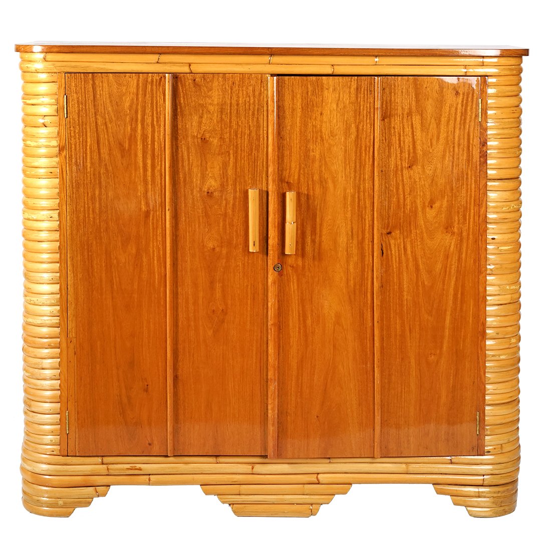 Art Deco Rattan Armoire from the Holiday Ranch (1 of 3)