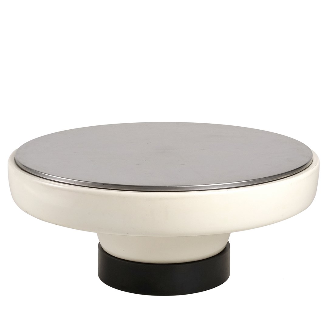 Italian fiberglass and stainless steel coffee table (1 of 1)