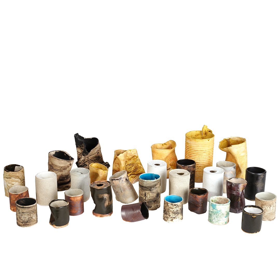 "Tin Can" ceramics, lot of 30 (1 of 2)