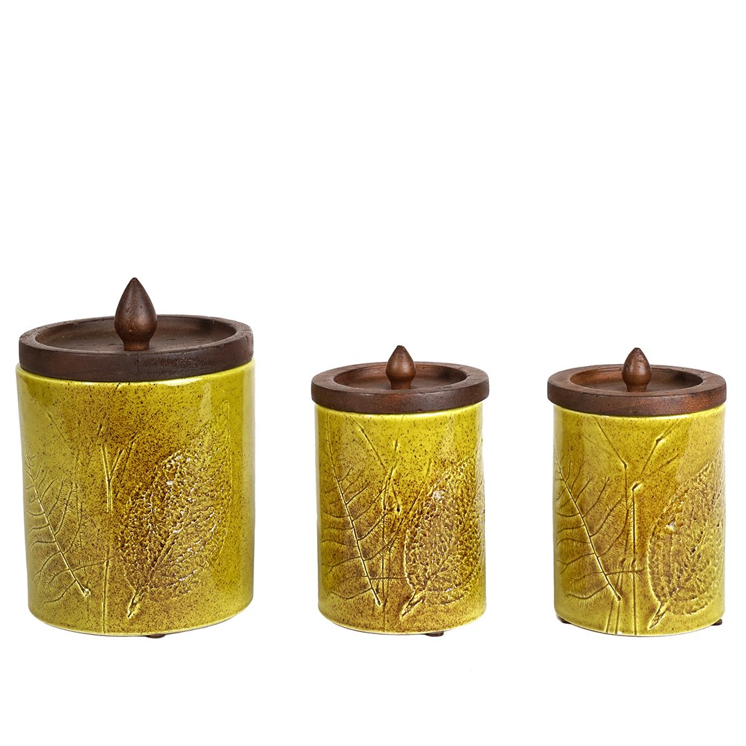 Raymor Italian ceramic canister set (3) (1 of 3)
