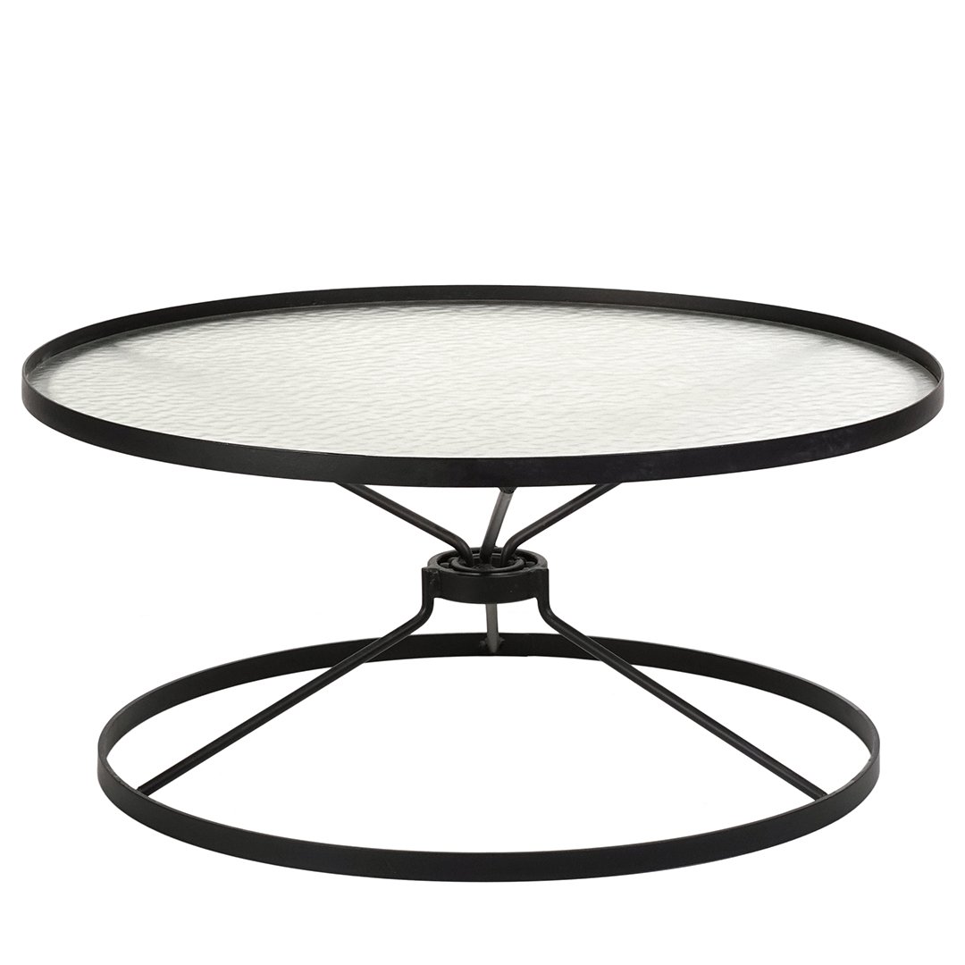 Unusual iron swivel patio table (1 of 2)