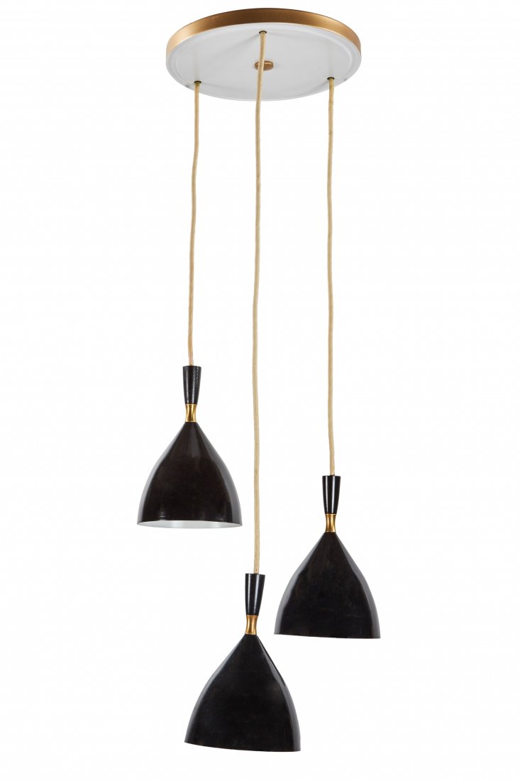 Danish triple pendant chandelier (1 of 5)