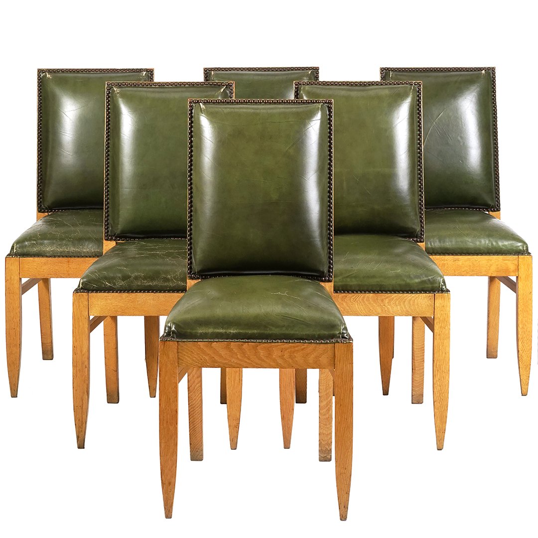 Jean Michel Frank style leather chairs (6) (1 of 2)