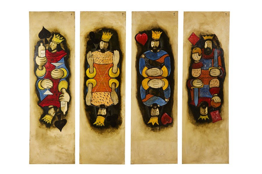 Irving Amen large playing card panels (4) (1 of 6)