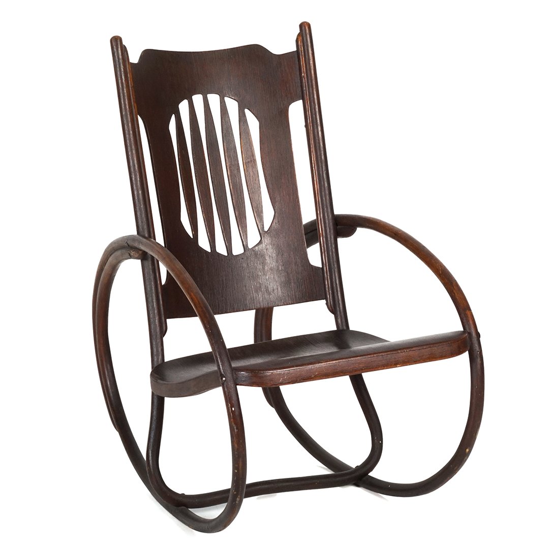 Viennese bentwood rocking chair: Viennese bentwood rocking chair in the style of Thonet, Austria 1910s. 33"H x 29"D x 20"W.