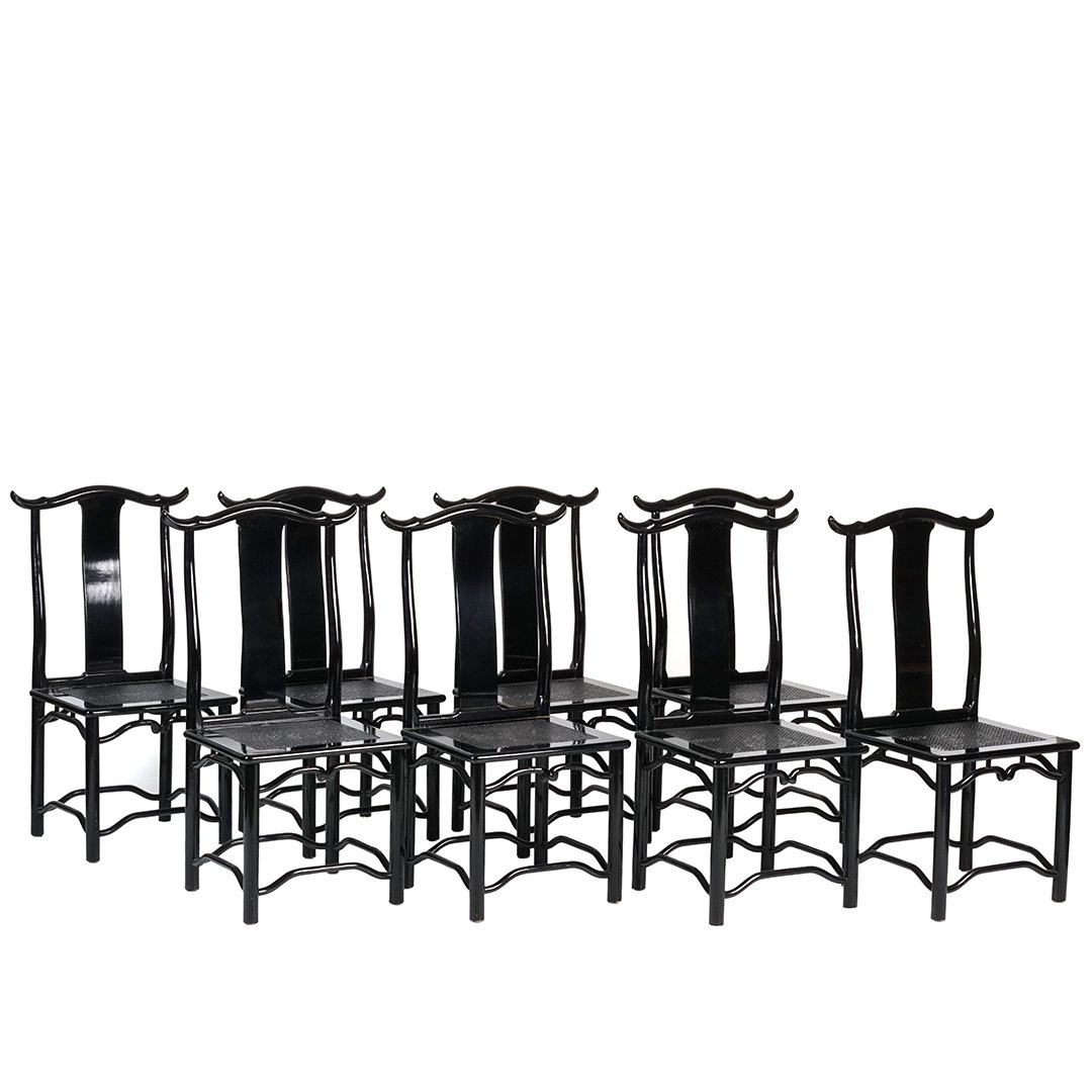 Italian black laquered dining chairs (8) (1 of 2)