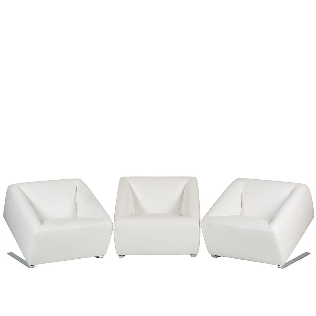 Chrome and leatherette lounge chairs (3) (1 of 2)