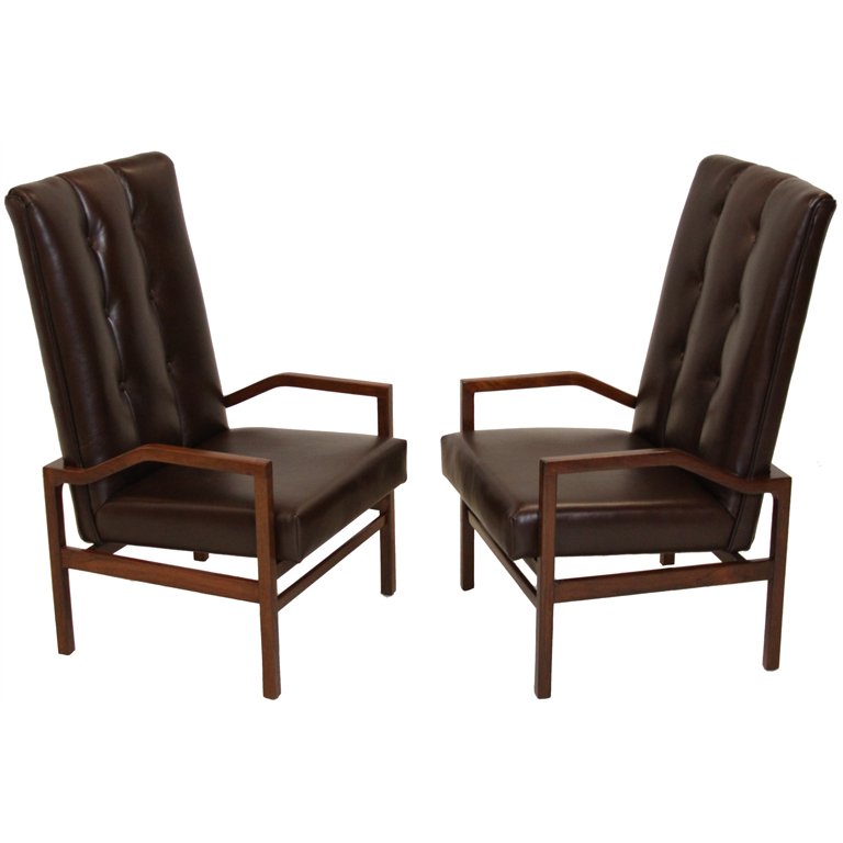 Danish leather and teak armchairs (2) (1 of 6)