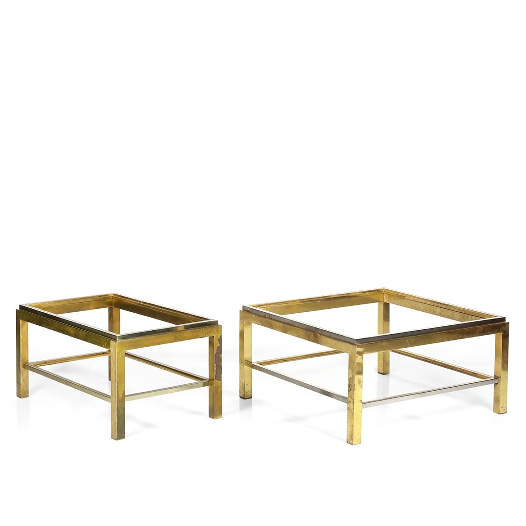Chrome and brass coffee table frames (2) (1 of 2)
