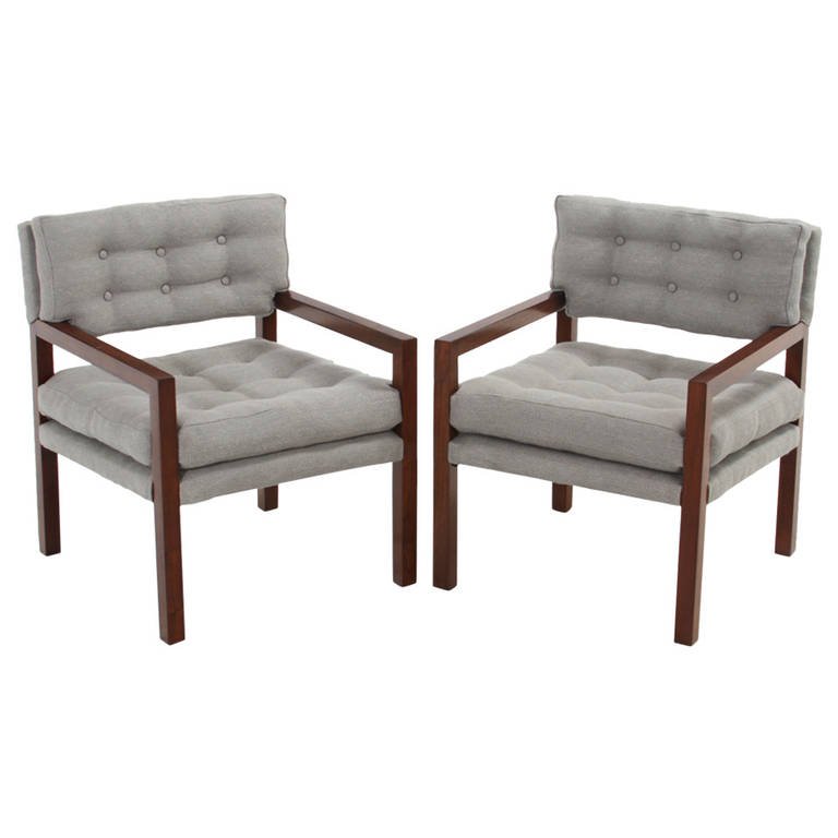 Pair of walnut armchairs (2) (1 of 7)