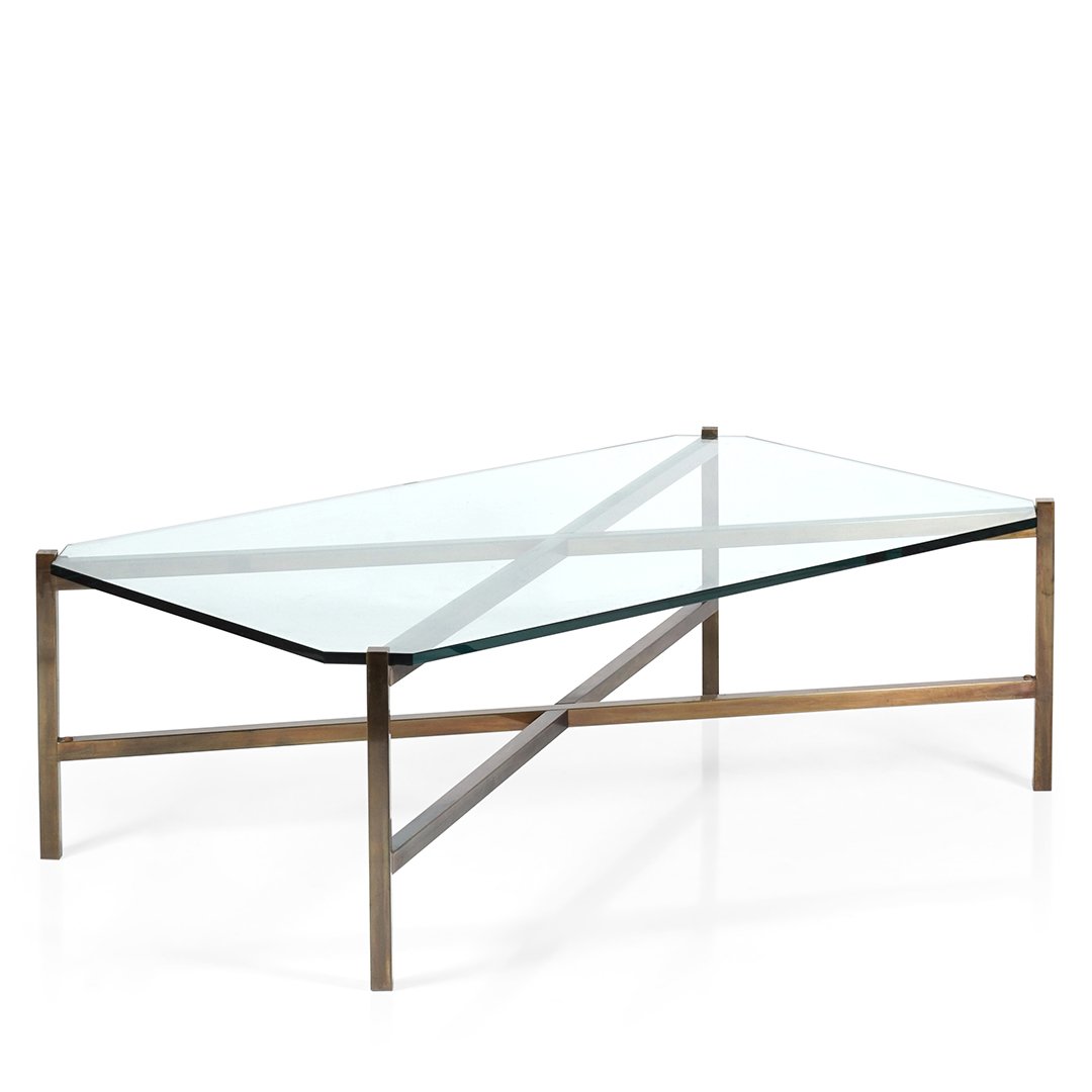 Brass X-base coffee table (1 of 2)