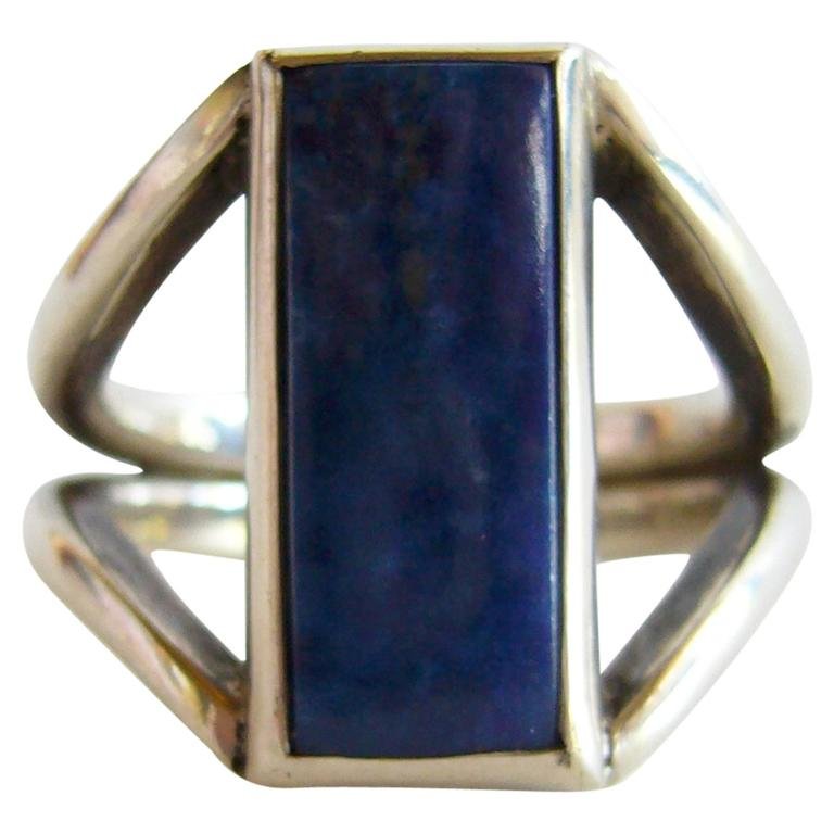 Jack Nutting sterling silver and lapis ring (1 of 4)