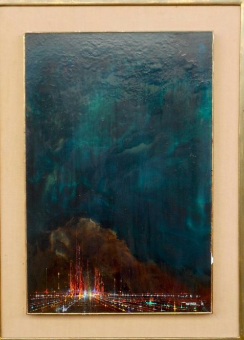 Leonardo Nierman City at Night oil on board (1 of 2)